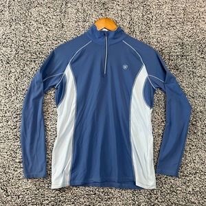 Ariat Shirt Womens Large Blue TEK Heat Series 1/4 Zip Pullover Equestrian Riding